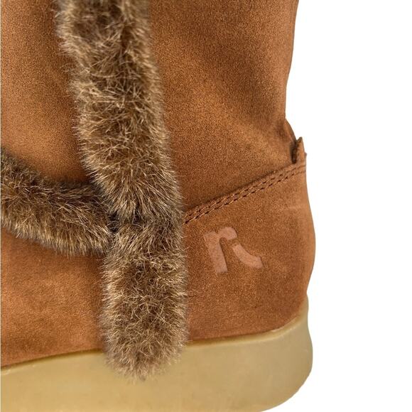 REPORT Leather Upper Faux Fur lined Boho Style Embroidery Boots Women's size 6.5 - Picture 5 of 9